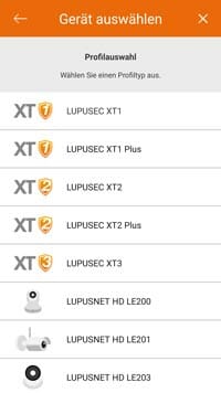 Lupusec-XT1-Plus-App-Integration---Geraete-auswahl