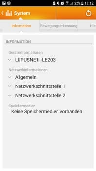 Lupusnet-LE203-App-Informationen