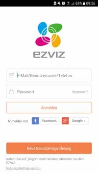 EZVIZ-C6T-App-Anmeldung